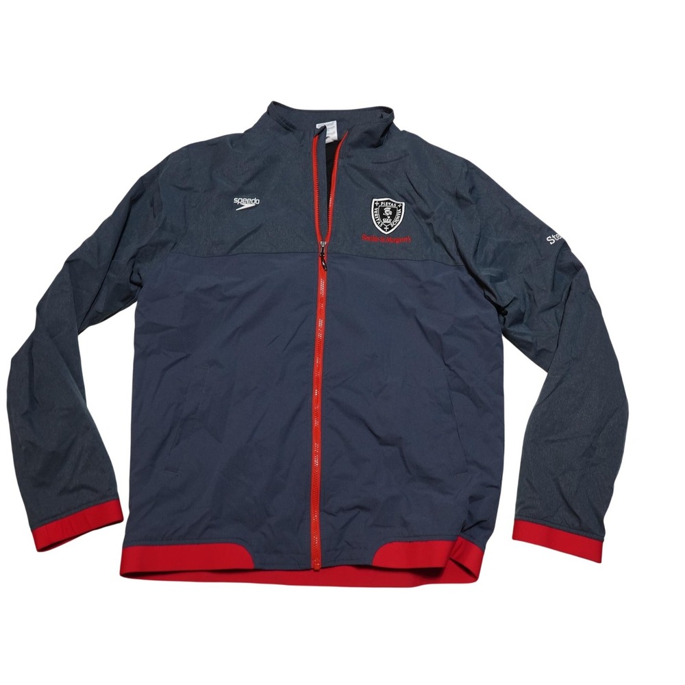 Speedo Jacket Mens Medium Gray Full Zip Windbreaker BSM Benilde-St. Margaret's